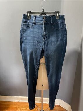 Seven7 Navy High-Rise Skinny Jeans Size-16